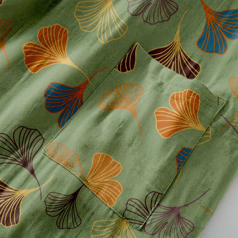 Ginkgo Biloba Cotton Gauze Kimono Robe - image 22