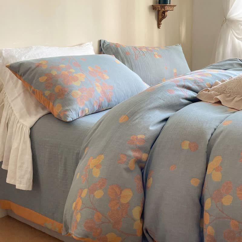 Botanical Cotton Double Gauze Bedding Set(4PCS)