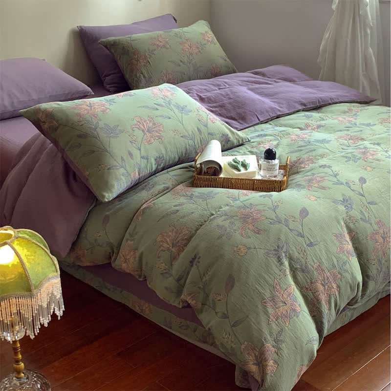 Lily Cotton Double Jacquard Bedding Set(4PCS)