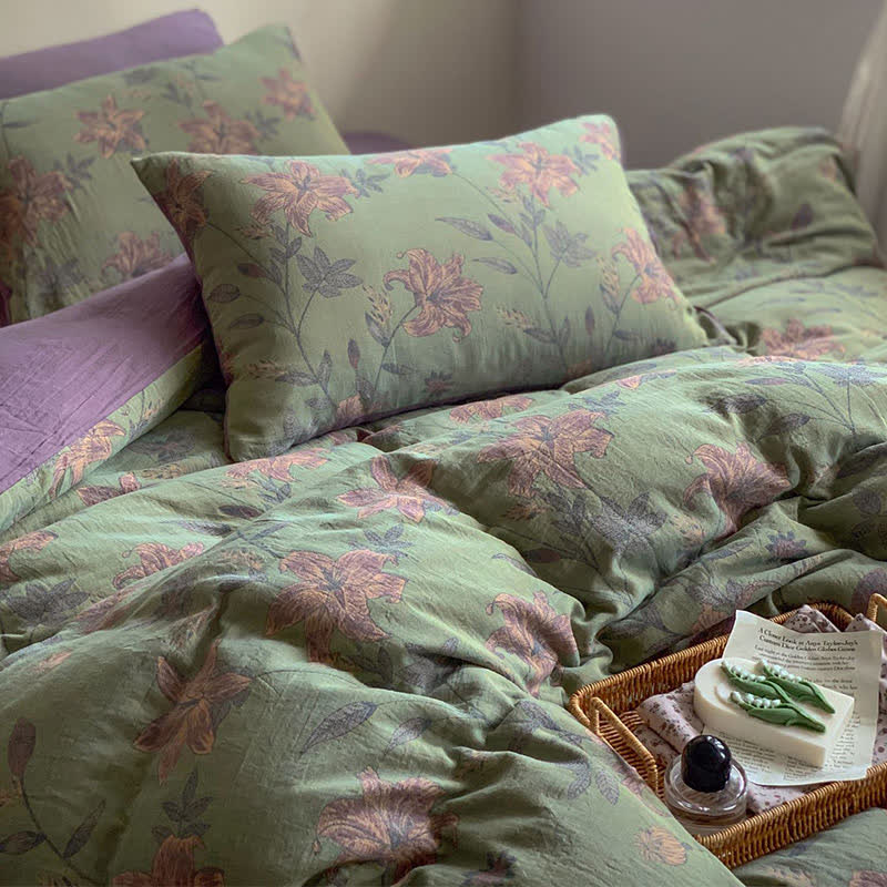 Lily Cotton Double Jacquard Bedding Set(4PCS)