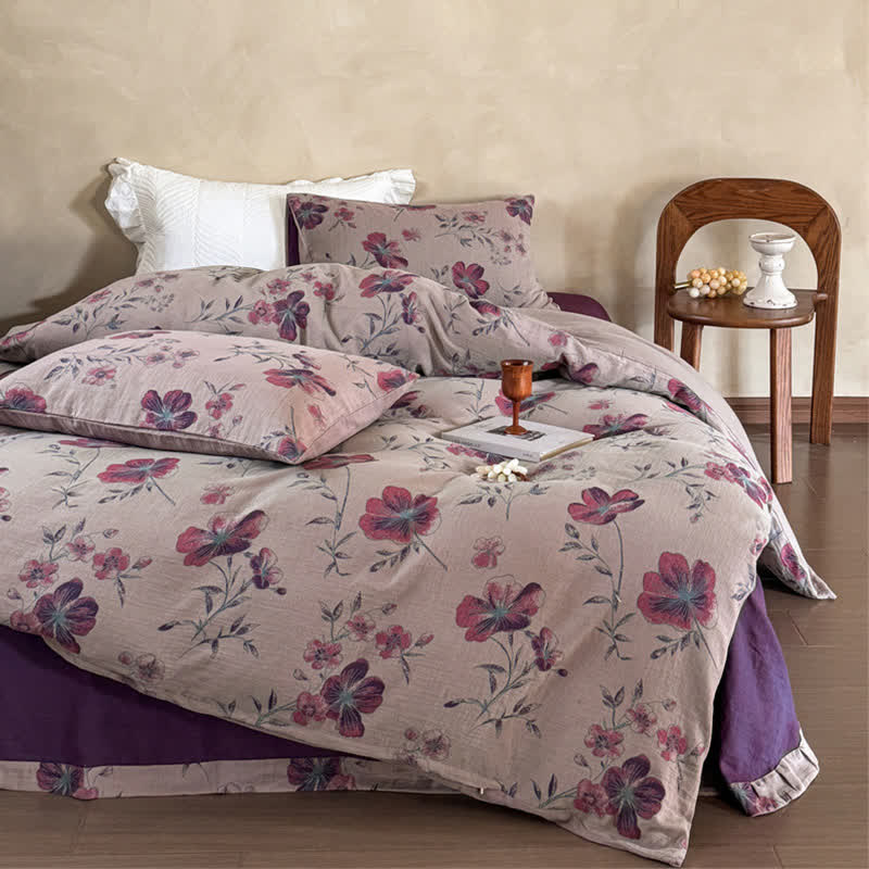 Nature-Inspired Cotton Gauze Bedding Set(4PCS)