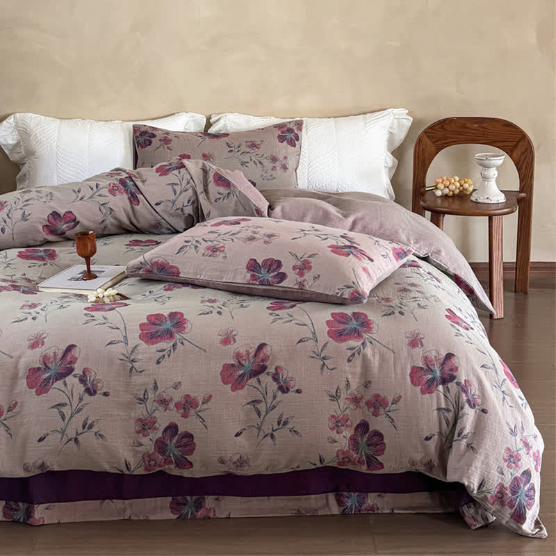 Nature-Inspired Cotton Gauze Bedding Set(4PCS)
