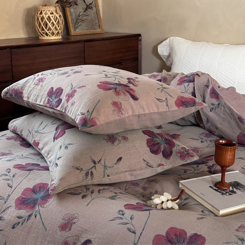 Nature-Inspired Cotton Gauze Bedding Set(4PCS)