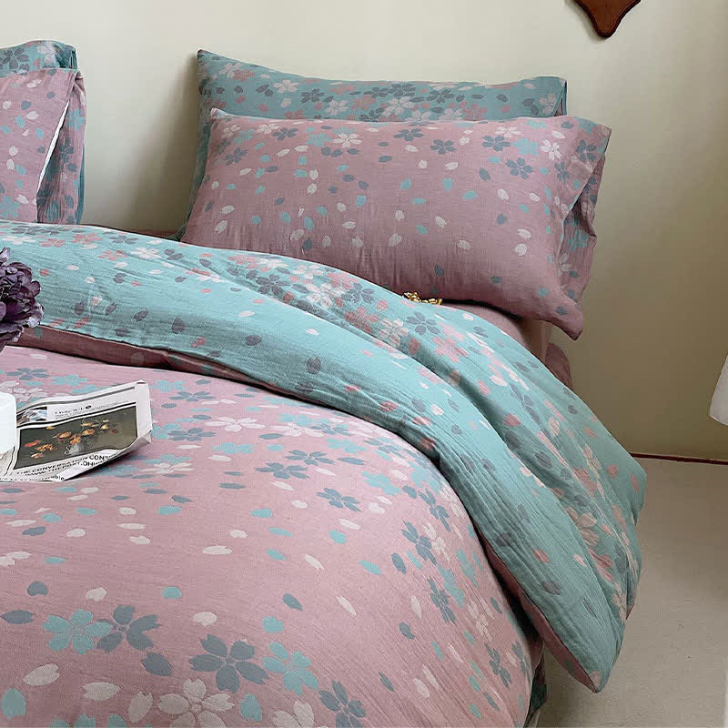 Cherry Blossom Cotton Gauze Bedding Set(4PCS)