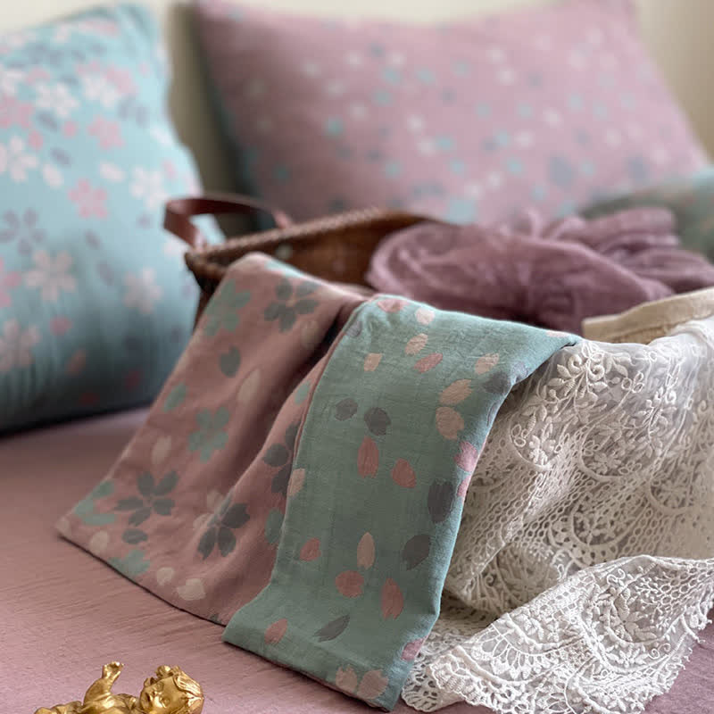 Cherry Blossom Cotton Gauze Bedding Set(4PCS)