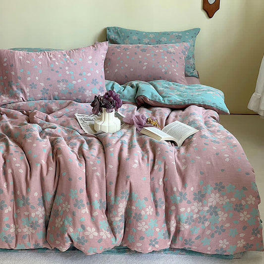 Cherry Blossom Cotton Gauze Bedding Set(4PCS)