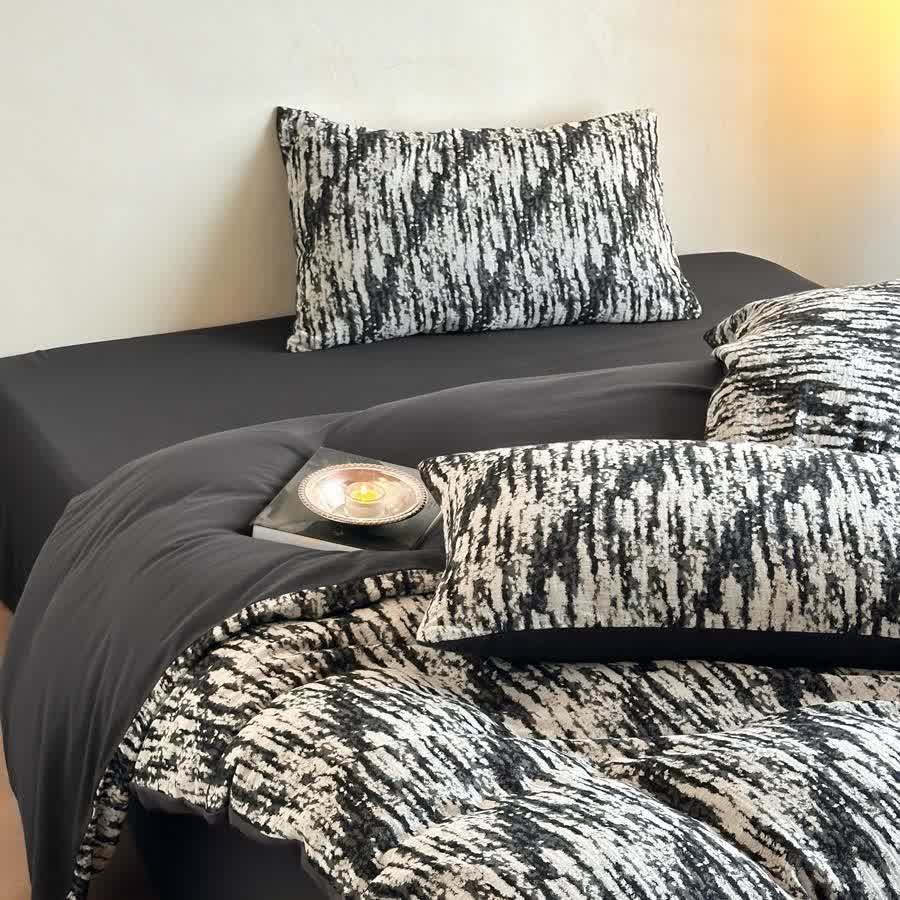 Ink Wash Natural Cotton Bedding Set(4PCS)