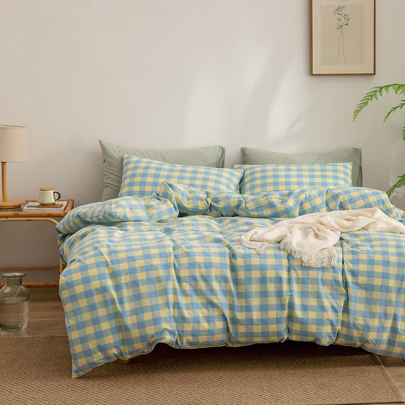 Cotton Checkered Dorm Bedding Set - image 3