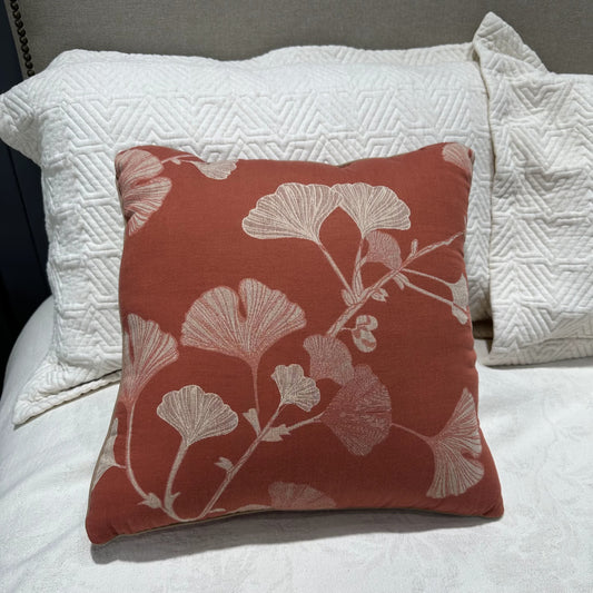Rustic Ginkgo Leaf Accent Pillow - 18" x 18" - image 1