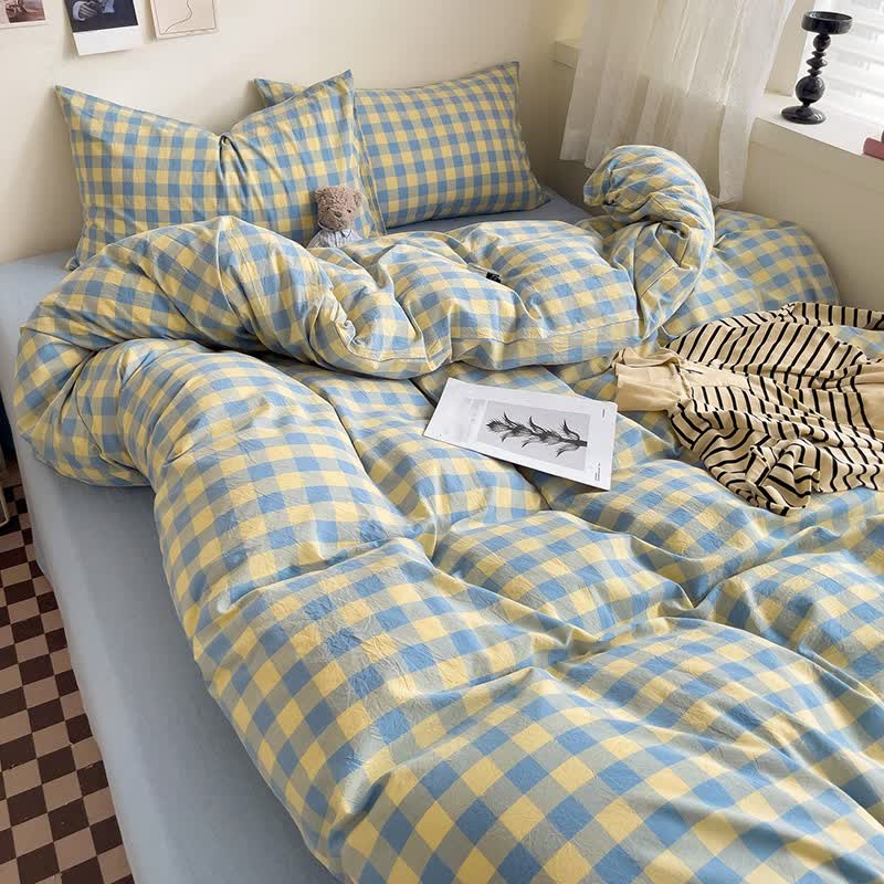 Cotton Checkered Dorm Bedding Set - image 4