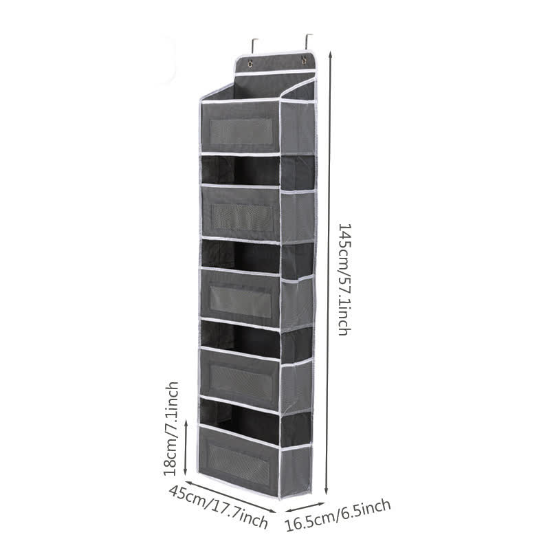 Dorm Hanging Multi-Layer Storage Organizer - Dark Grey - 3PCS - 18"L x 6"W x 57"H - image 19