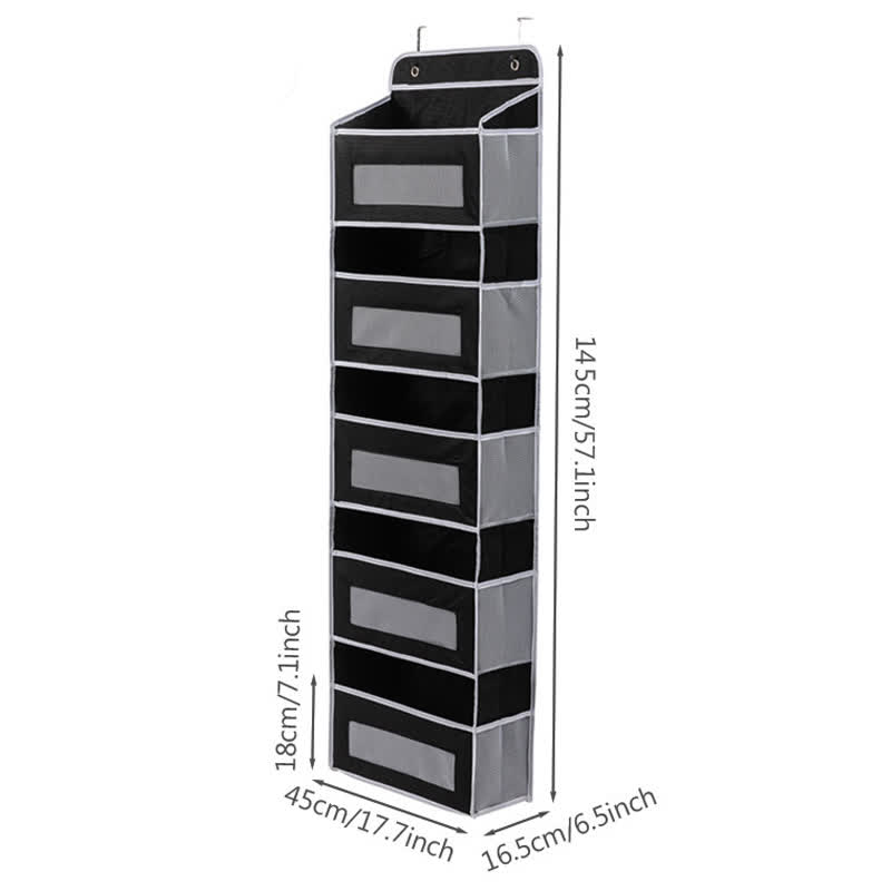 Dorm Hanging Multi-Layer Storage Organizer - Black - 3PCS - 18"L x 6"W x 57"H - image 15