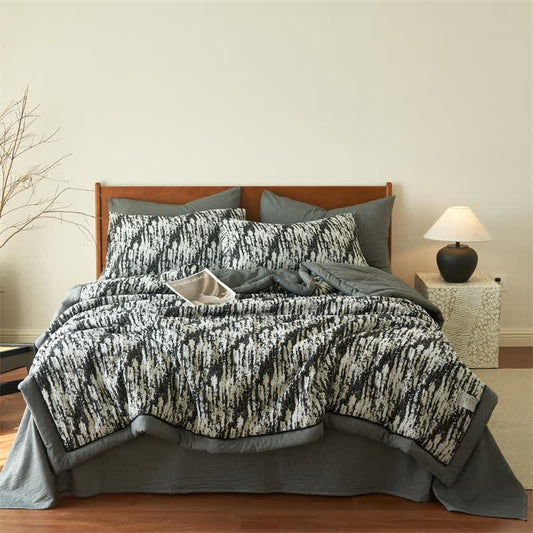 Ink Wash Natural Cotton Gauze Quilt - King - image 1