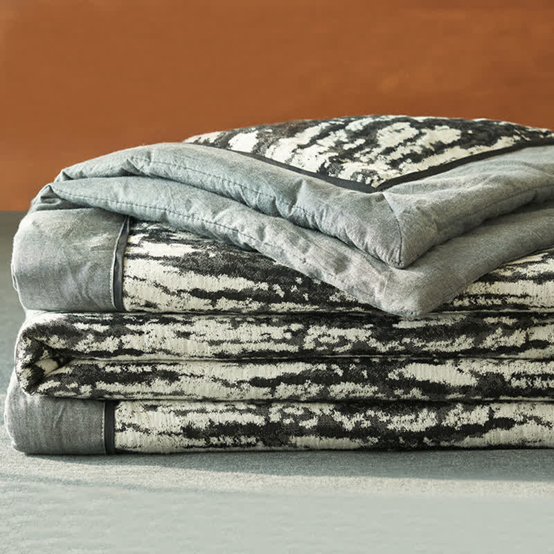 Ink Wash Natural Cotton Gauze Quilt - image 4