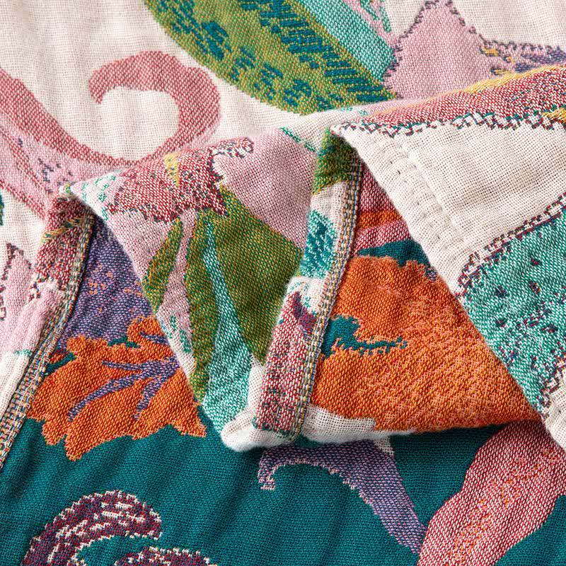 Flower Vine Cotton Gauze Tassel Blanket - image 4