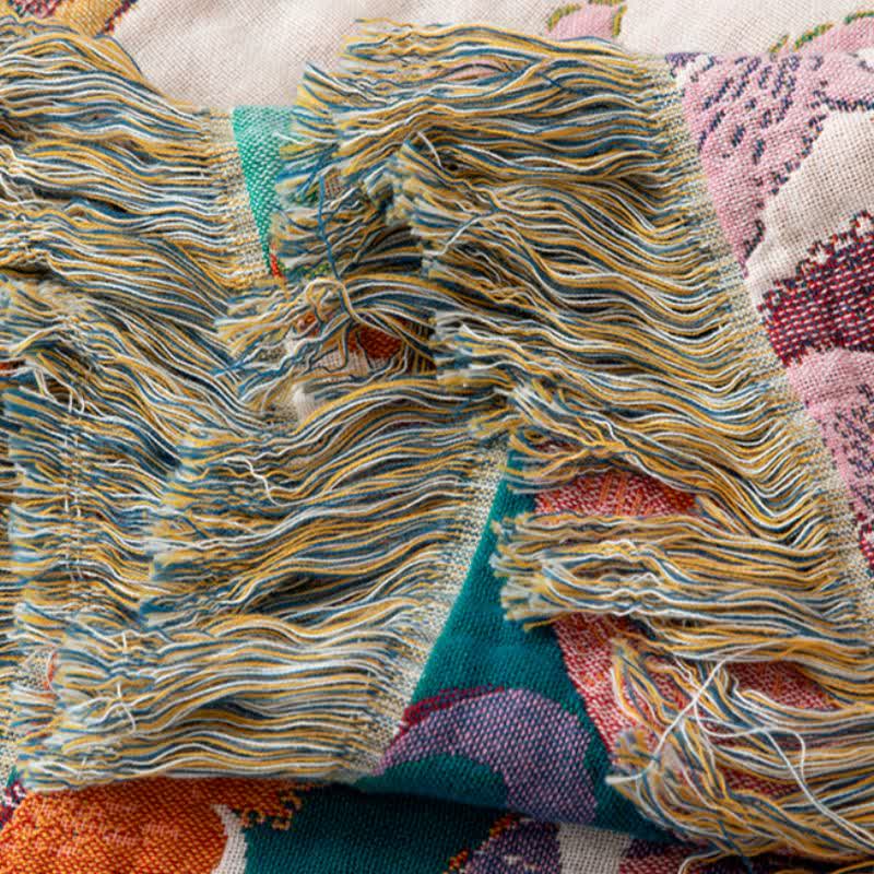 Flower Vine Cotton Gauze Tassel Blanket - image 5
