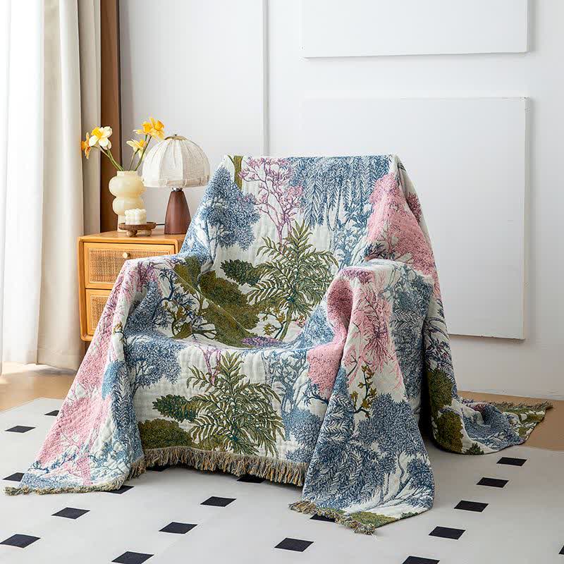 Woodland Cotton Gauze Tassel Blanket - image 3