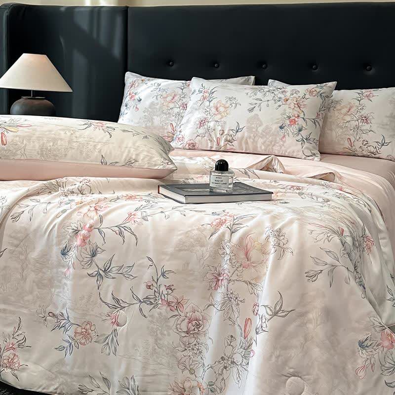 Rose Print Silky Natural Quilt - image 4