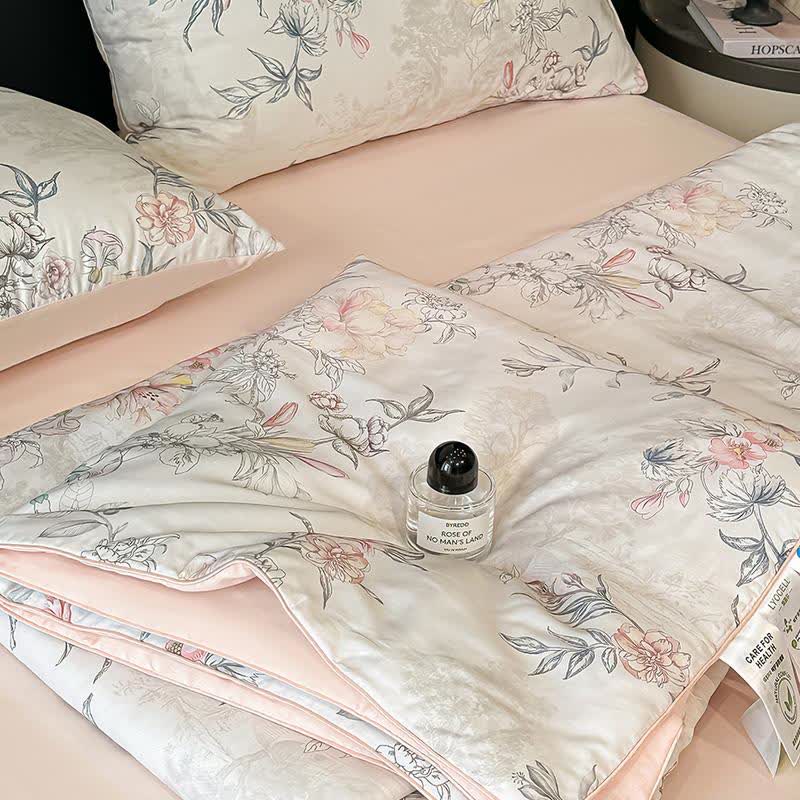 Rose Print Silky Natural Quilt - image 7