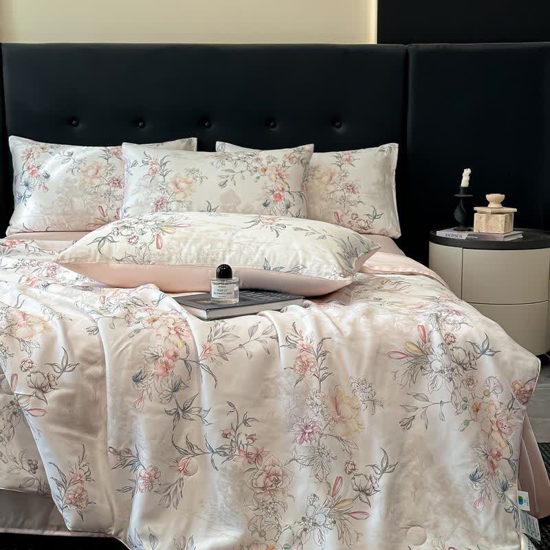 Rose Print Silky Natural Quilt - image 3