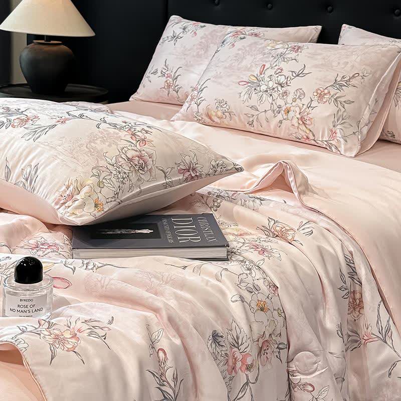 Rose Print Silky Natural Quilt - image 9