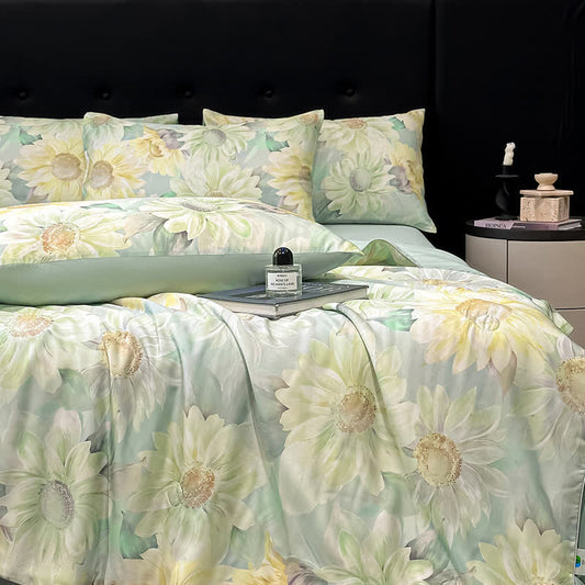 Daisy Print Silky Natural Quilt - image 2