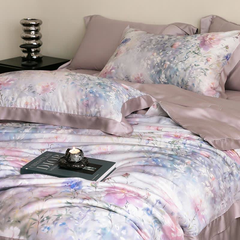 Poppy Floral Print Silky Natural Quilt - image 5
