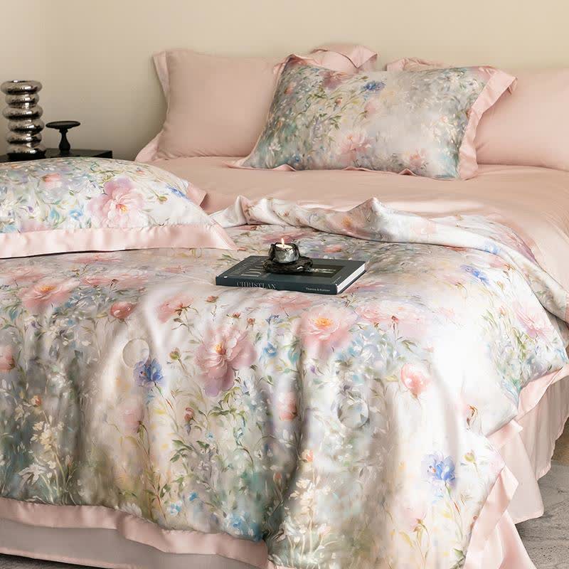 Poppy Floral Print Silky Natural Quilt - image 10