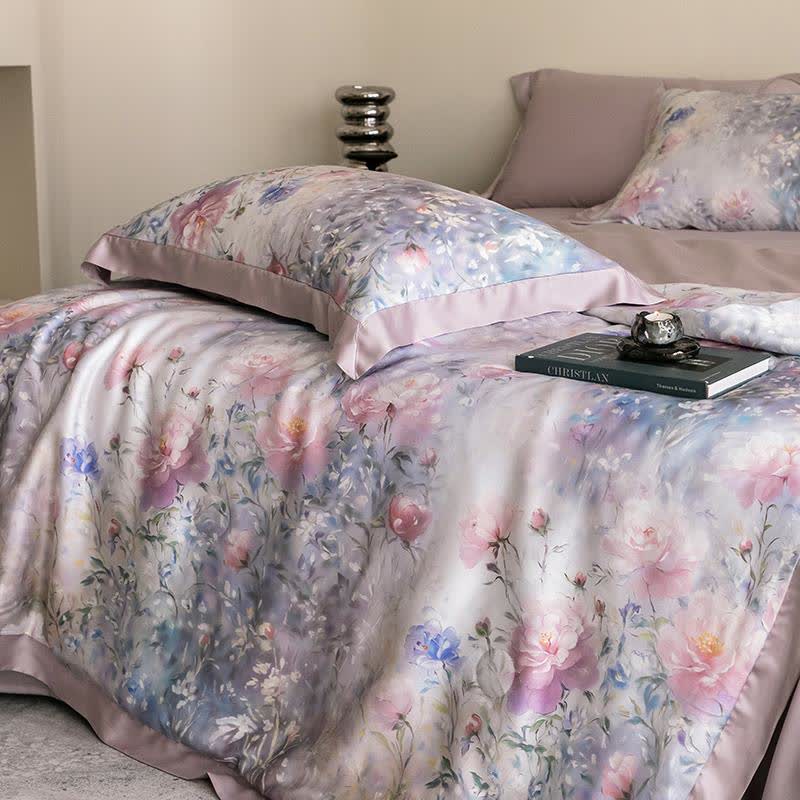 Poppy Floral Print Silky Natural Quilt - image 6