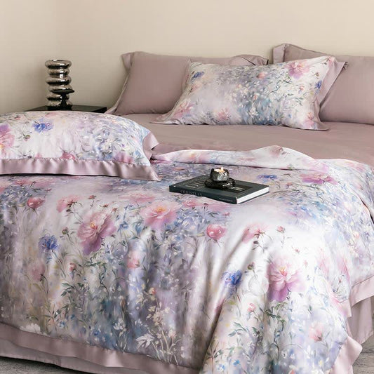 Poppy Floral Print Silky Natural Quilt - image 2