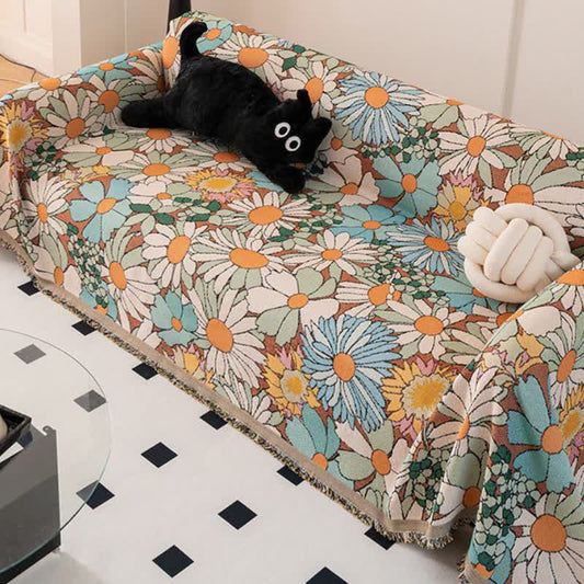 Colorful Daisy Print Sofa Protector - image 2