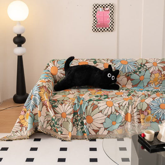 Colorful Daisy Print Sofa Protector - 71" x 134" - image 1