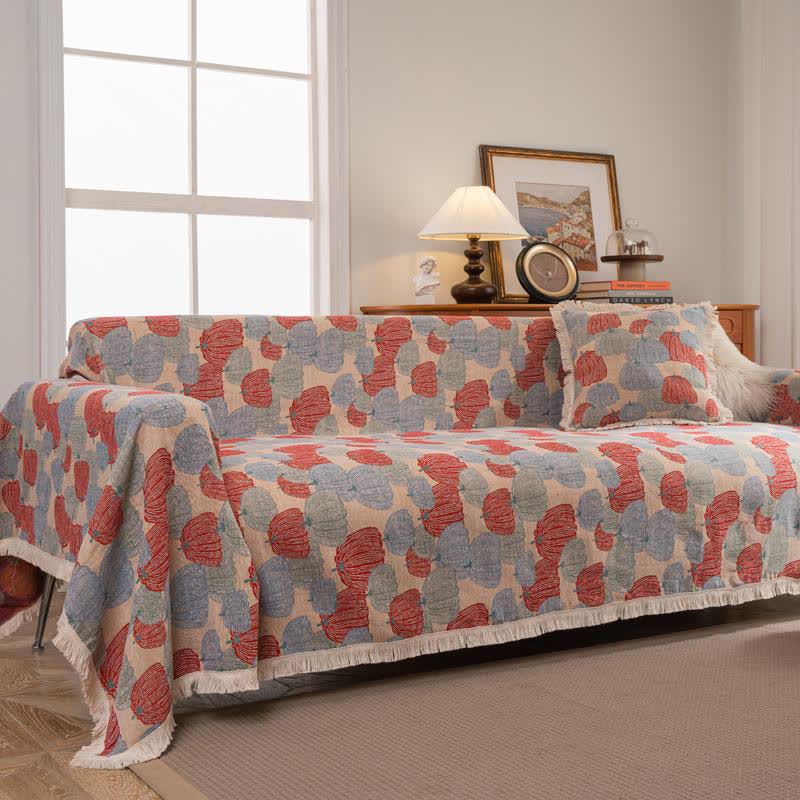 Vintage Jacquard Pumpkin Sofa Protector - image 3