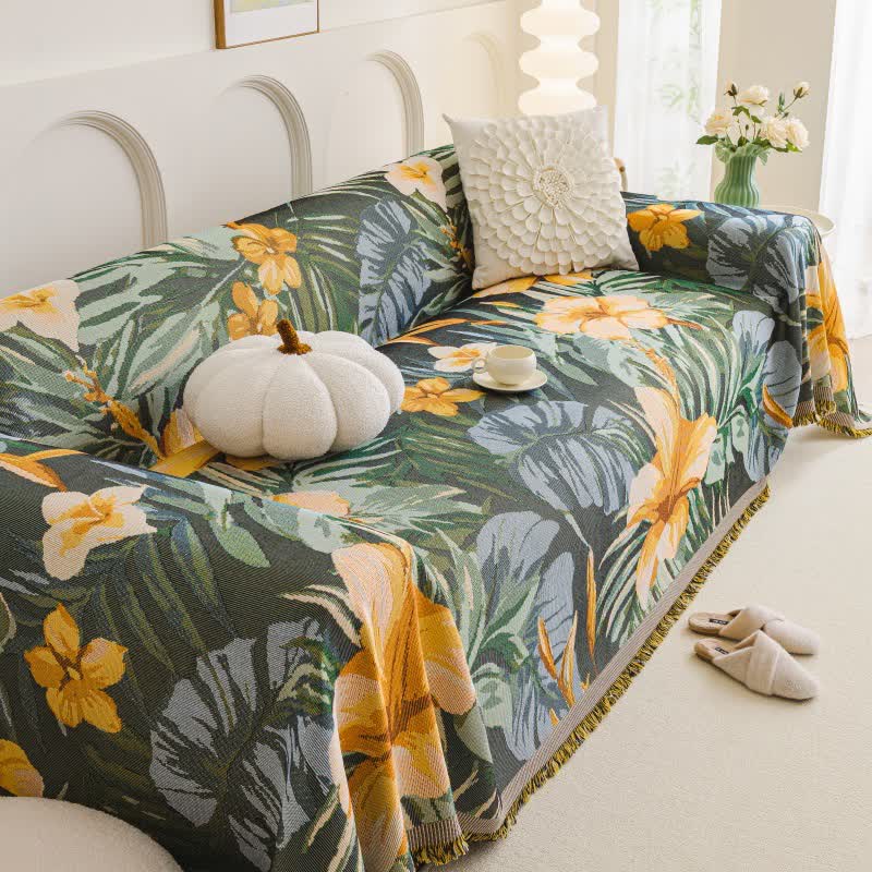 Leaf Lily Sofa Throw Blanket - 71" x 102" - image 3