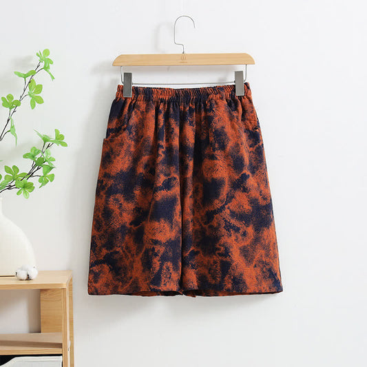 Artistic Jacquard Cotton Linen Pajama Shorts - XL - image 1