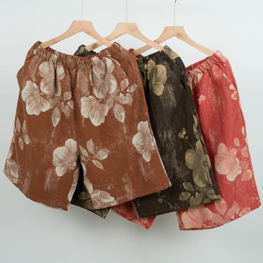 Hibiscus Jacquard Cotton Pajama Shorts - image 1