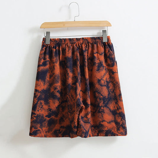 Artistic Jacquard Cotton Linen Pajama Shorts - image 2