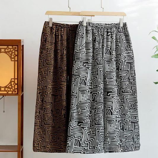 Greek Key Print Jacquard Lounge Pants - image 1