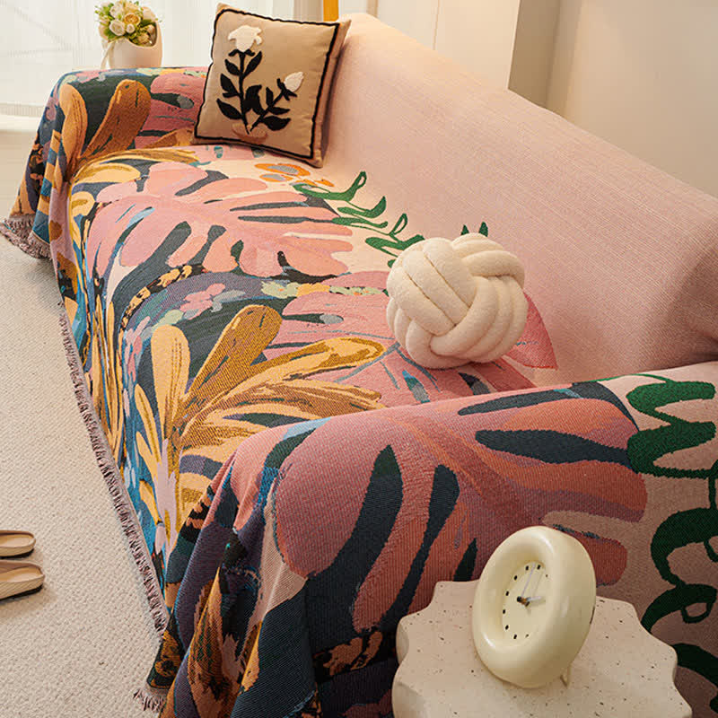 Botanical Cotton Sofa Throw Blanket - image 3