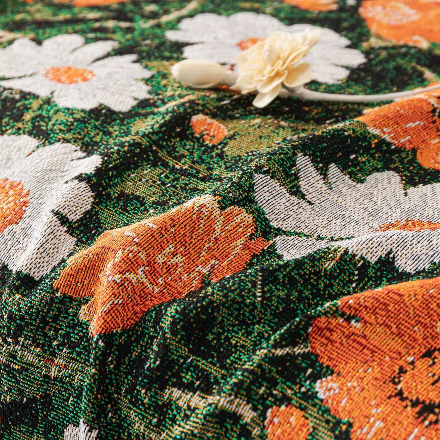 Chenille Daisy Jacquard Sofa Throw Blanket - image 4