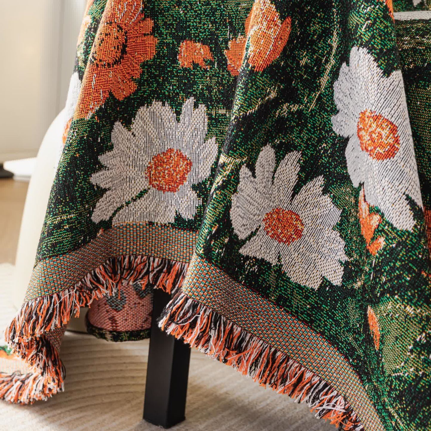Chenille Daisy Jacquard Sofa Throw Blanket - image 5