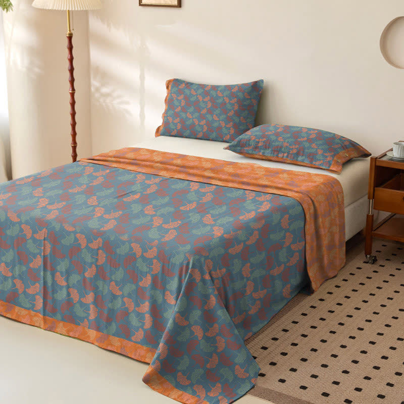Ginkgo Leaf Cotton Gauze Bedspread - image 2