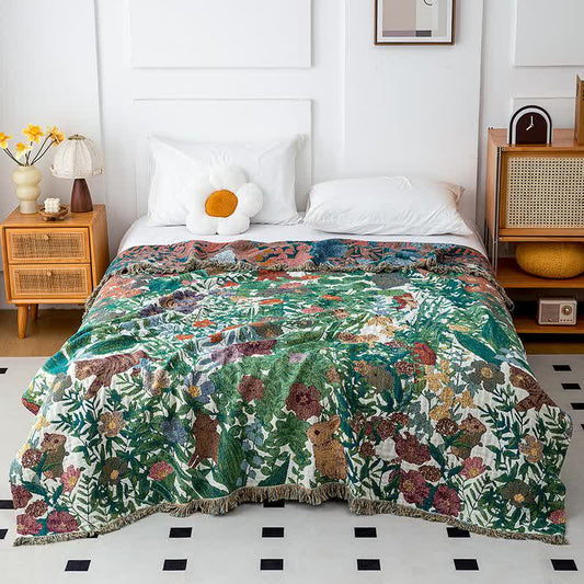 Forest Animal Organic Cotton Gauze Quilt - King - image 1