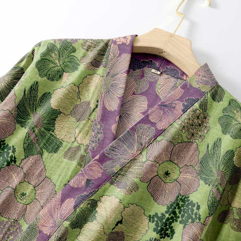 Peach Blossom Cotton Gauze Kimono Robe - image 9