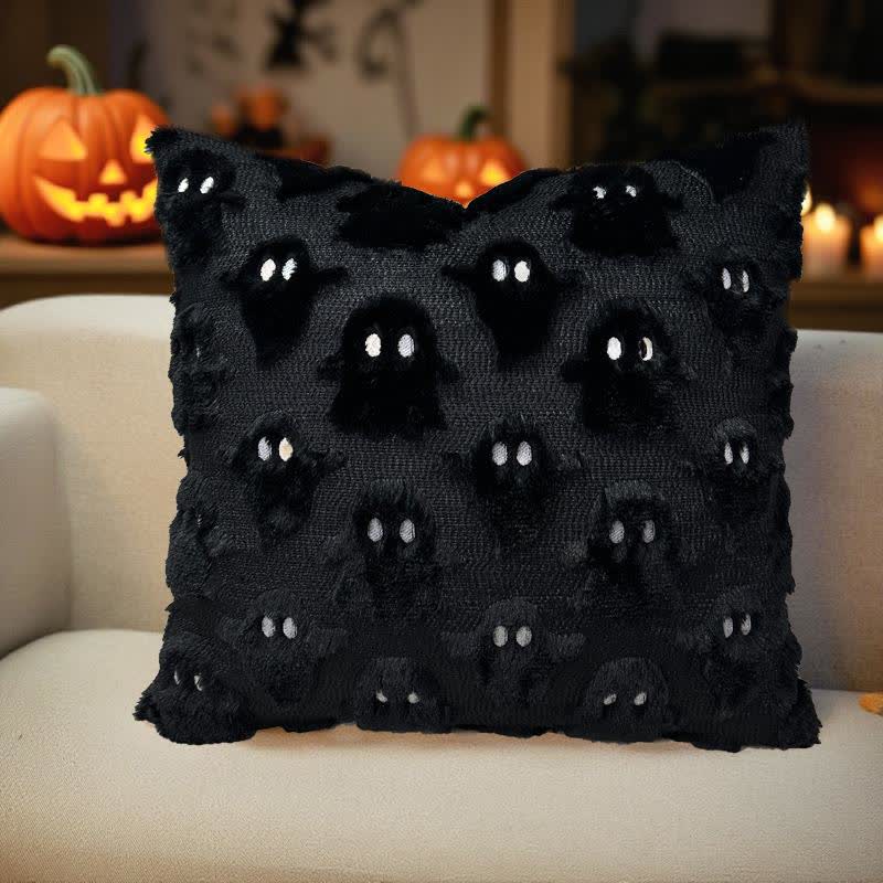 Halloween Ghost Embroidered Pillow Covers(2PCS) - 2x Black - 18" x 18" - image 6