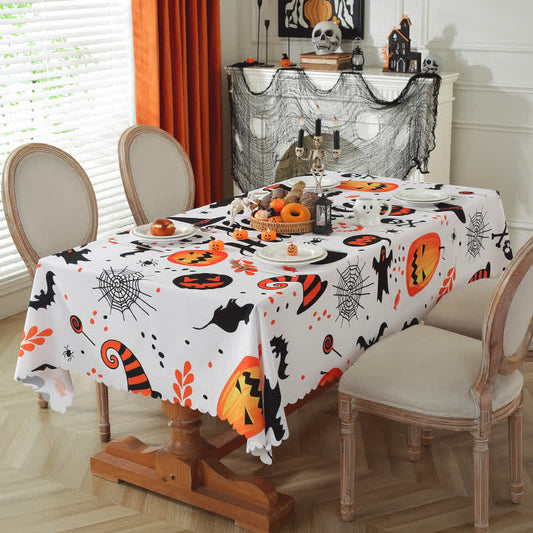 Halloween Pumpkin Ghost Print Tablecloth - Rectangle - 59" x 118" - image 1