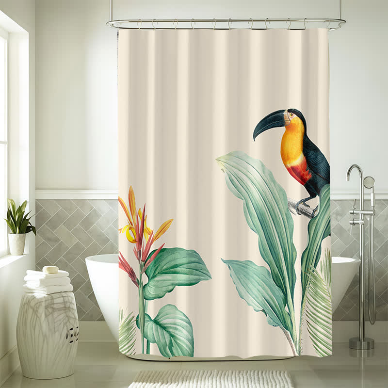 Single Flamingo Waterproof Shower Curtain - image 2