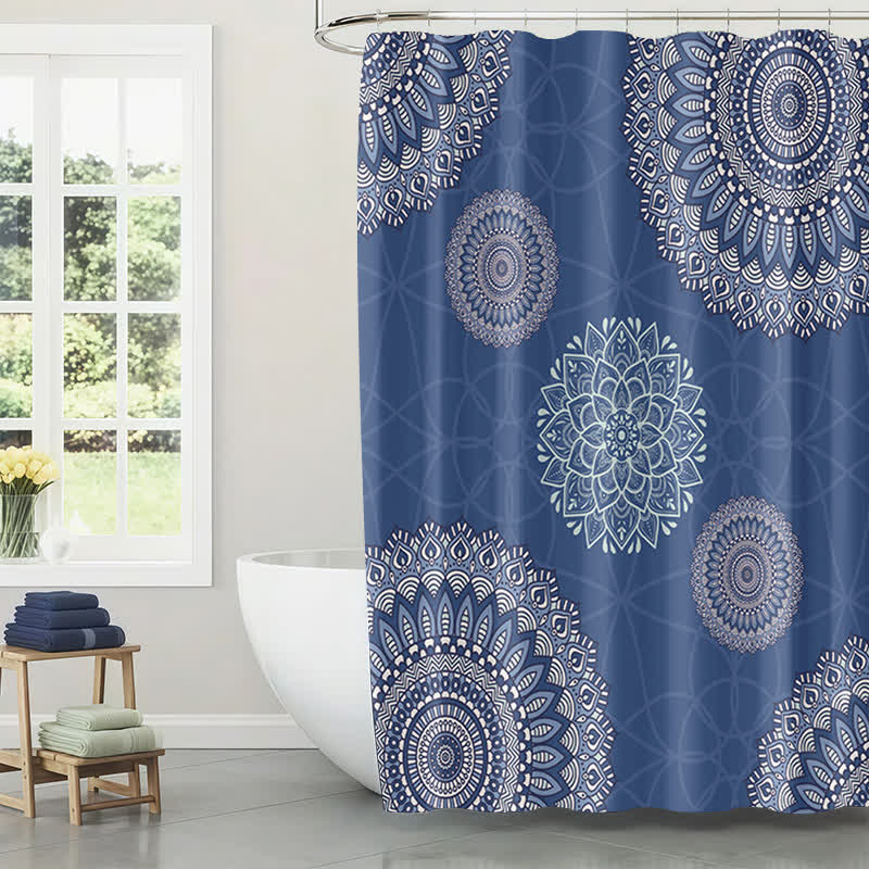 Retro Mandala Spa Shower Curtain - 71" x 79" - image 1