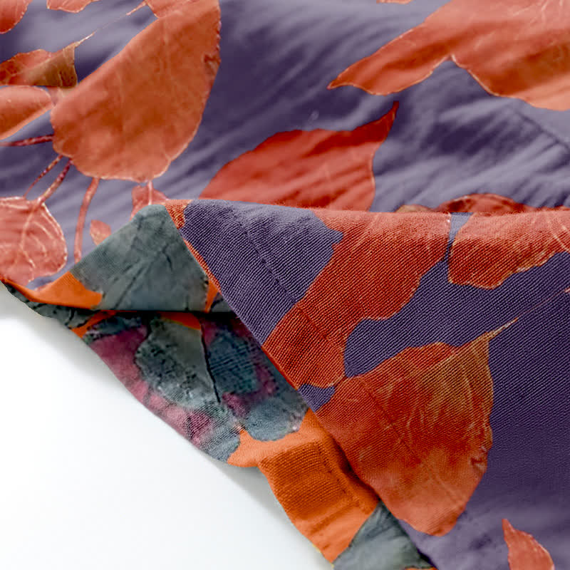 Botanical Leaf Cotton Kimono Loungewear Set - image 4