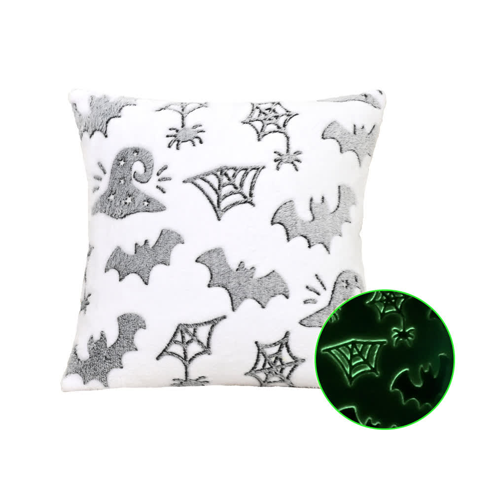 Halloween Flannel Luminous Throw Pillow - E - Pillowcase with Core - 18" x 18" - image 11